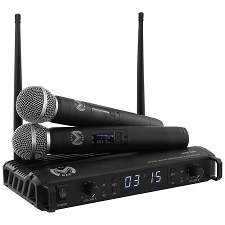 Système micro sans fil Mac Mah UHF 200 : deux micros main et un récepteur