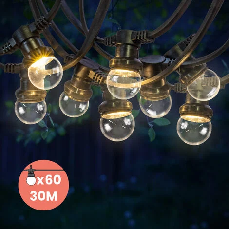Guirlande guinguette 30m avec 60 ampoules