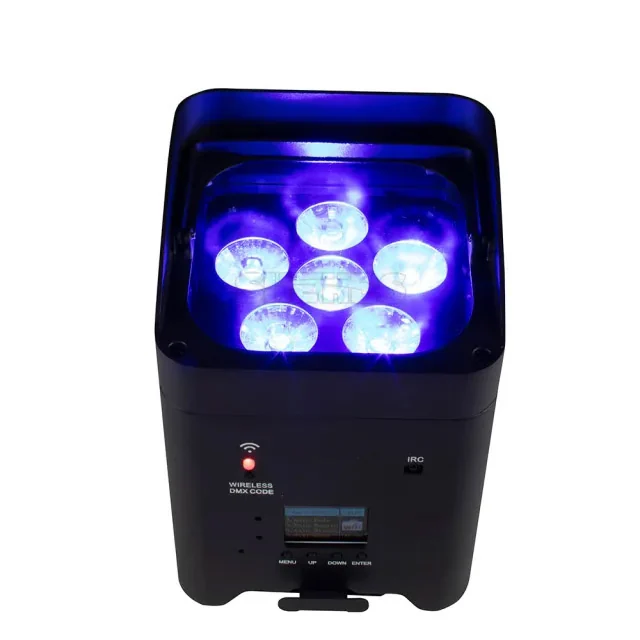 Box LED 6x18W sur batterie avec DMX sans fil